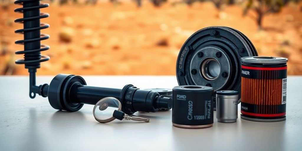 Ford Ranger spare parts, Australian Outback setting.