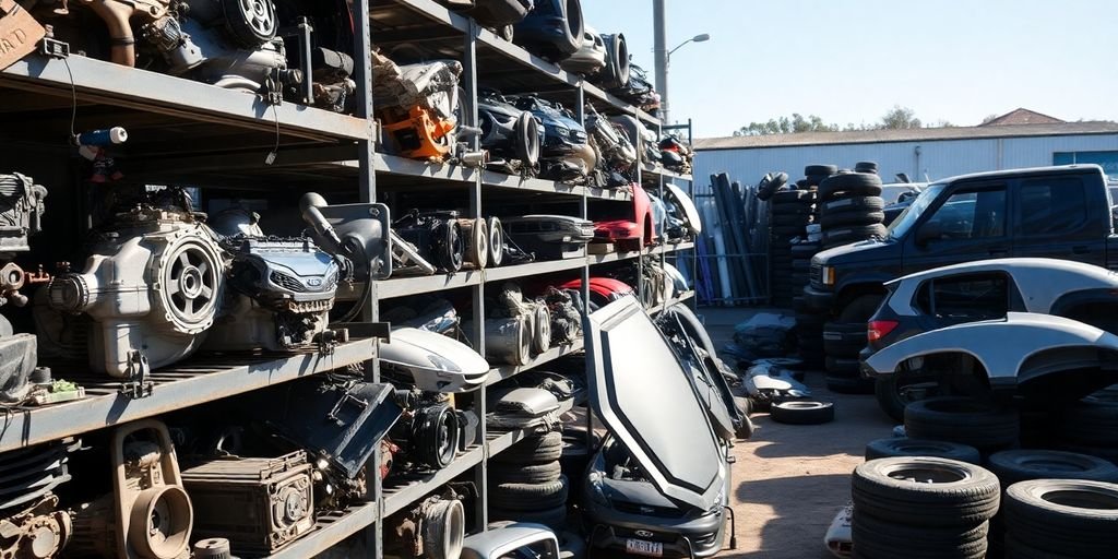 Used Ford parts on shelves